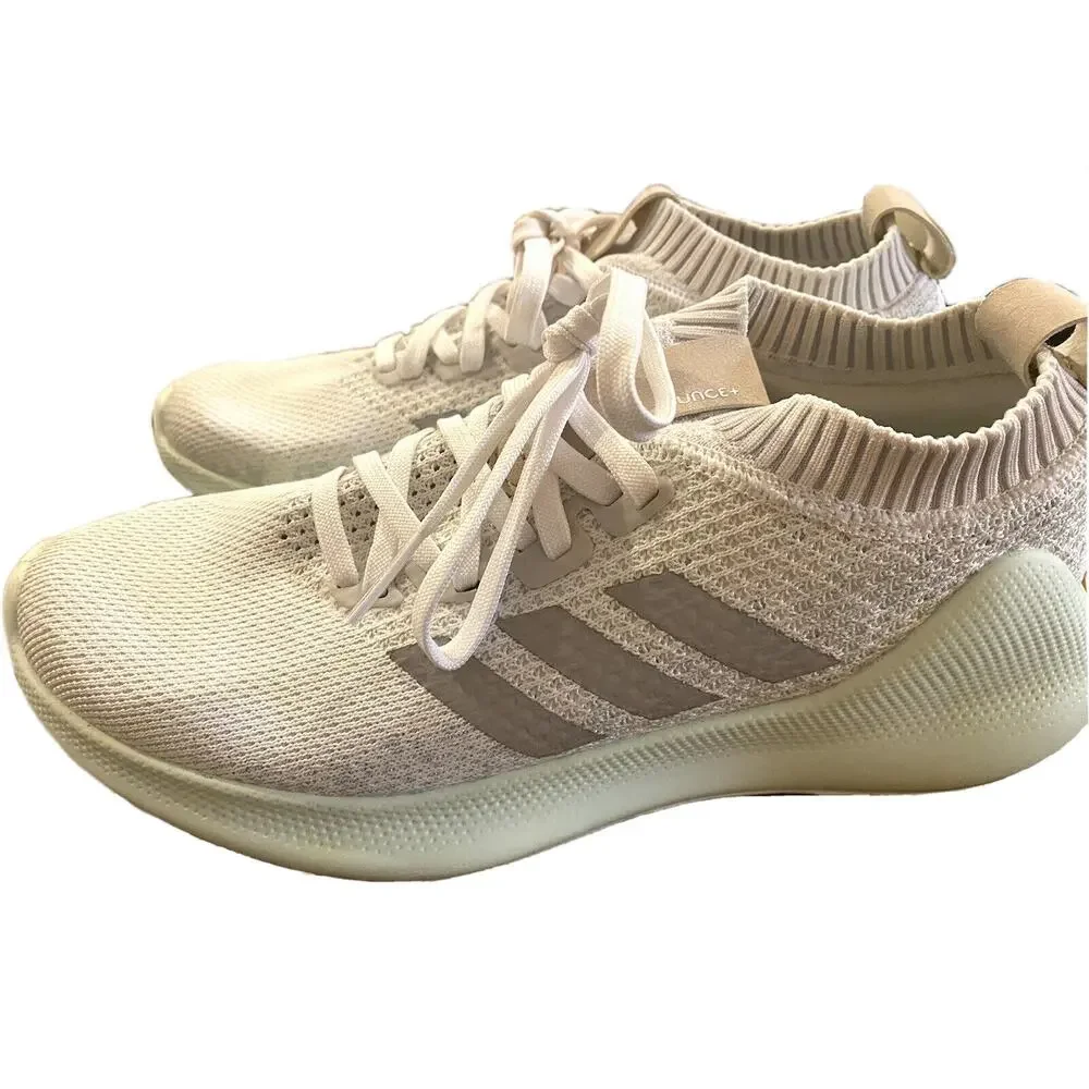 9 Adidas Purebounce + White Silver Metallic Ice Mint EUC Women's